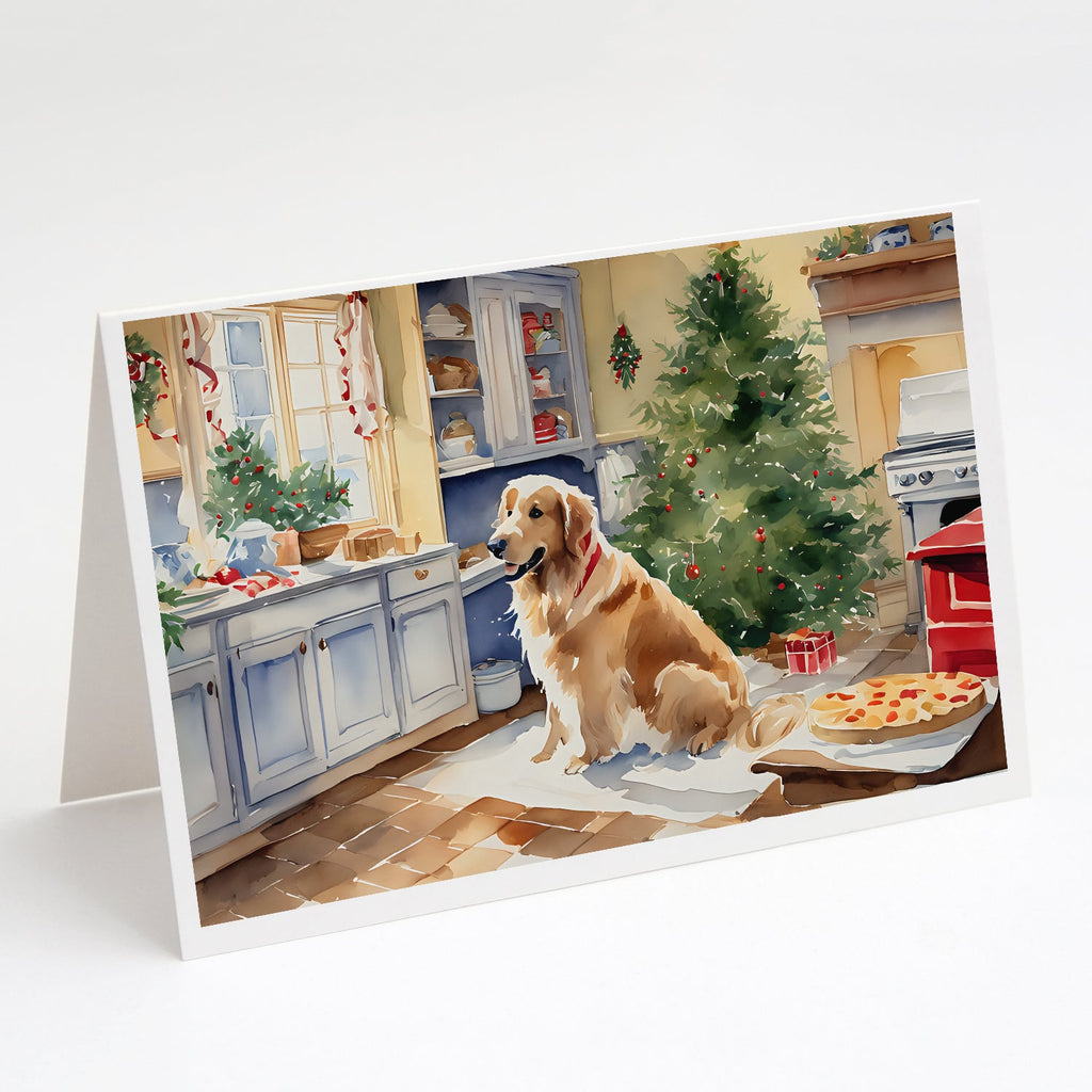 Golden Retriever Christmas Cookies Greeting Cards Pack of 8 Blank Cards with Envelopes Whimsical A7 Size 5x7