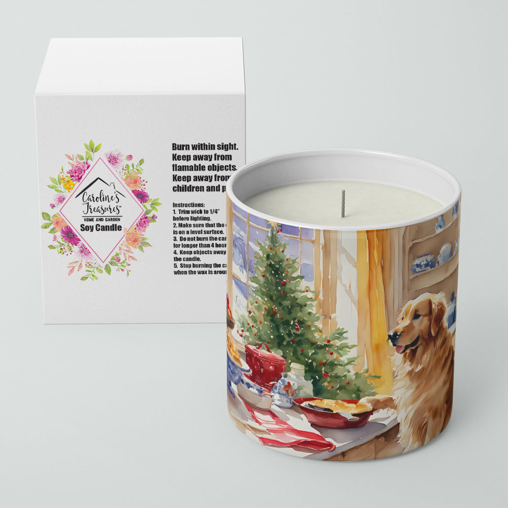 Golden Retriever Christmas Cookies Decorative Soy Candle Nature Soy Wax Essential Oil Home Decor Ideal for Bedroom Kitchen Bath Office Gift, 10 oz
