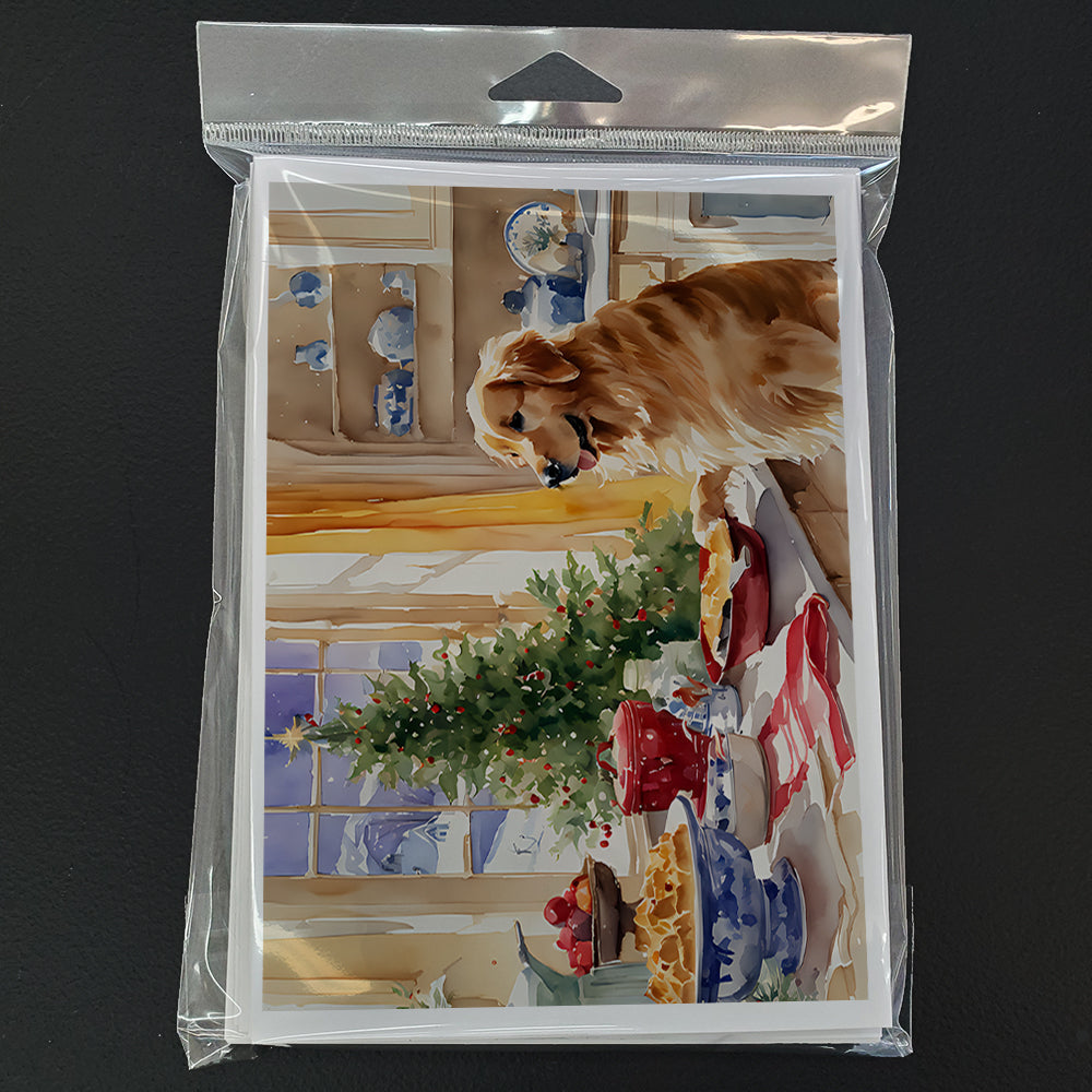 Golden Retriever Christmas Cookies Greeting Cards Pack of 8 Blank Cards with Envelopes Whimsical A7 Size 5x7
