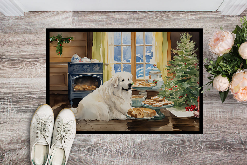 Great Pyrenees Christmas Cookies Doormat Indoor Outdoor 24H X 36W Front Door Mat Rugs for Entryway, Non Slip Washable Low Pile,