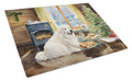 Great Pyrenees Christmas Cookies Cutting Board Tempered Glass Kitchen Cutting Surface, Heat Resistant Chopping, Non-Slip Feet, Food Prep & Serving