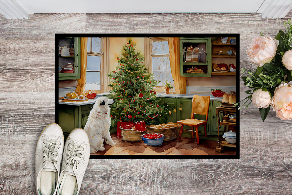 Great Pyrenees Christmas Cookies Doormat Indoor Outdoor 18H X 27W Front Door Mat Rugs for Entryway, Non Slip Washable