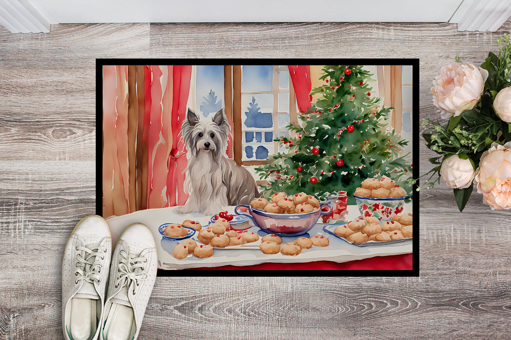 Chinese Crested Christmas Cookies Doormat Indoor Outdoor 24H X 36W Front Door Mat Rugs for Entryway, Non Slip Washable Low Pile,