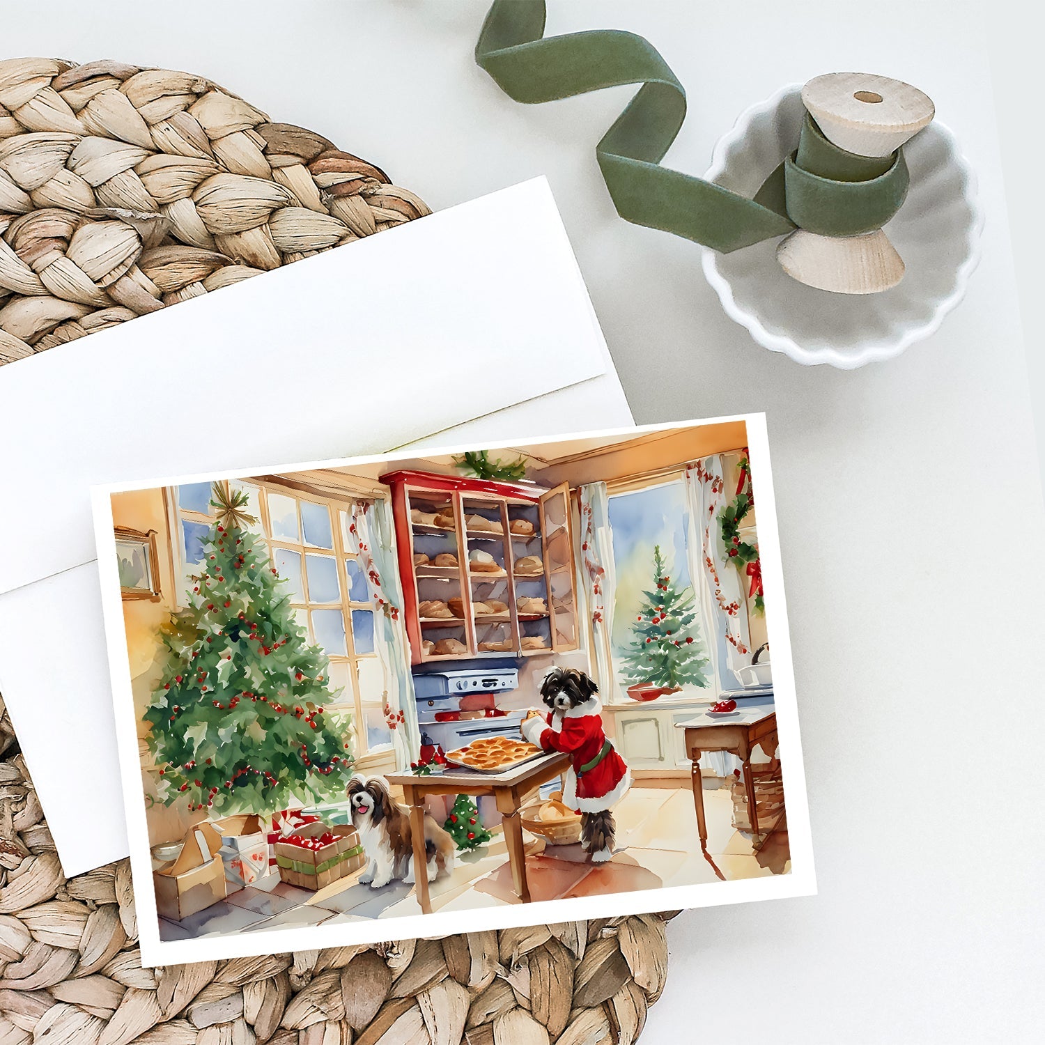 Havanese Christmas Cookies Greeting Cards Pack of 8 Blank Cards with Envelopes Whimsical A7 Size 5x7