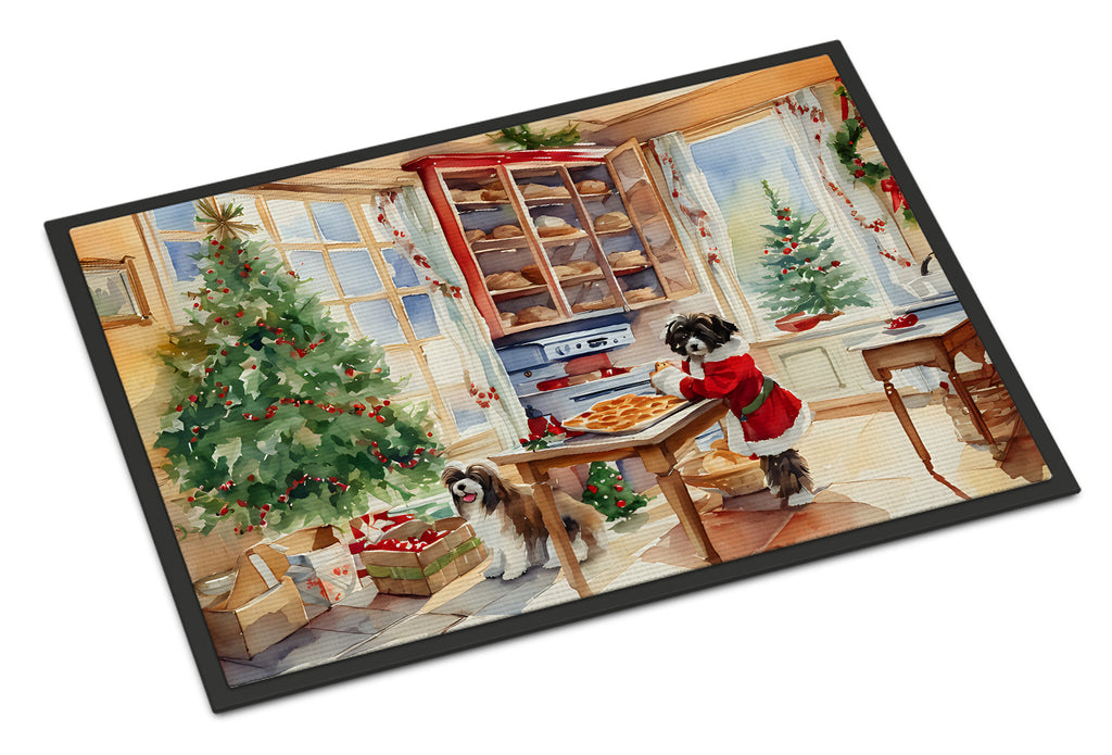 Havanese Christmas Cookies Doormat Indoor Outdoor 18H X 27W Front Door Mat Rugs for Entryway, Non Slip Washable