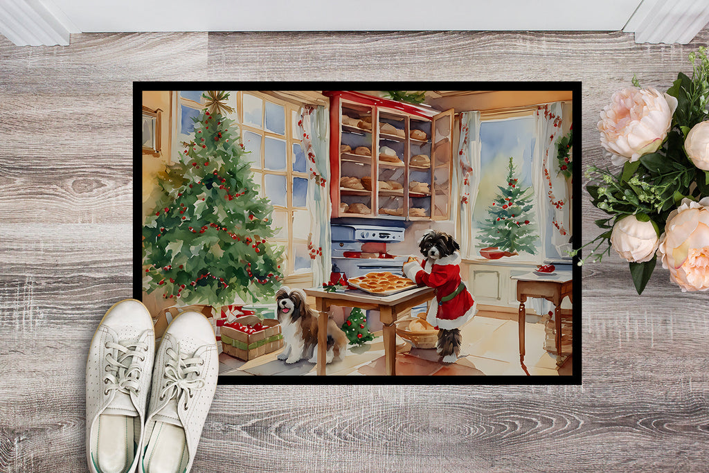 Havanese Christmas Cookies Doormat Indoor Outdoor 18H X 27W Front Door Mat Rugs for Entryway, Non Slip Washable