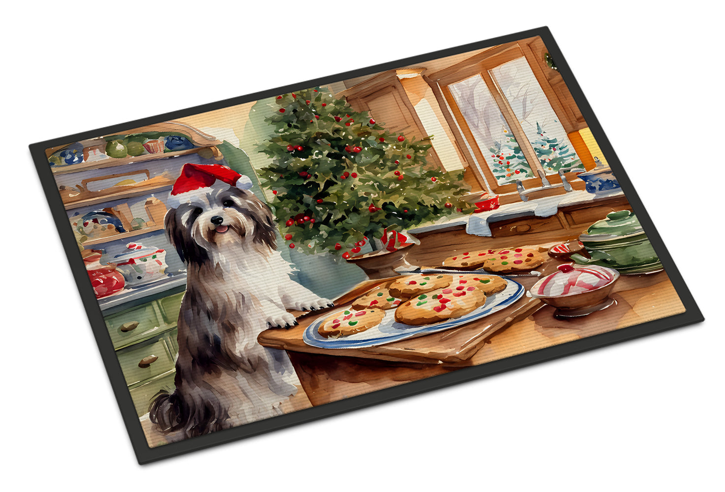 Havanese Christmas Cookies Doormat Indoor Outdoor 18H X 27W Front Door Mat Rugs for Entryway, Non Slip Washable