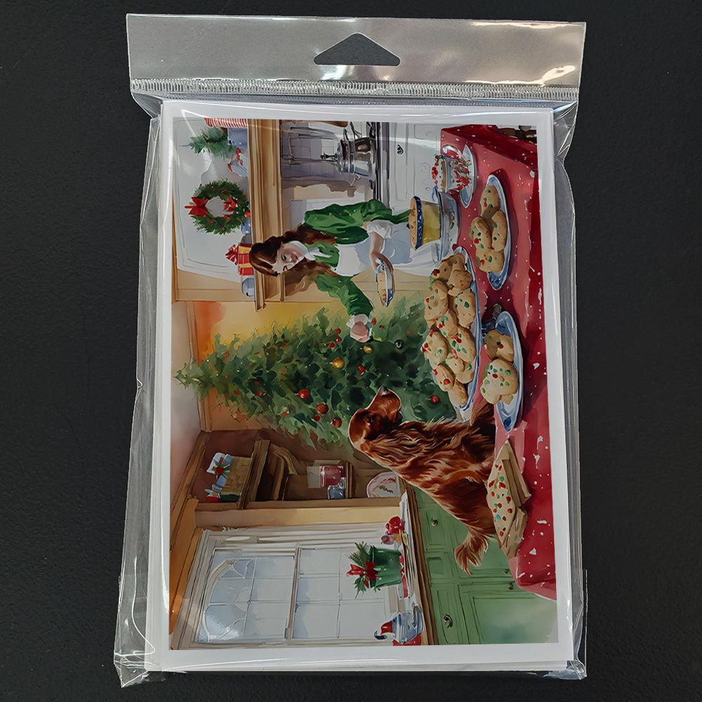 Irish Setter Christmas Cookies Greeting Cards Pack of 8 Blank Cards with Envelopes Whimsical A7 Size 5x7