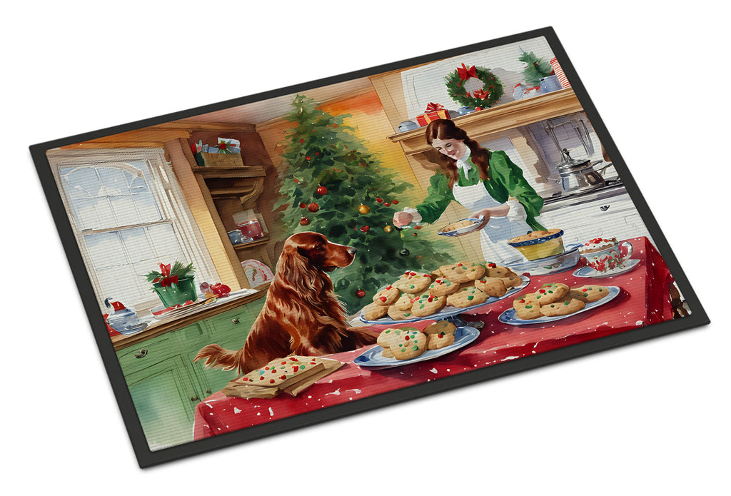 Irish Setter Christmas Cookies Doormat Indoor Outdoor 24H X 36W Front Door Mat Rugs for Entryway, Non Slip Washable Low Pile,
