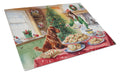 Irish Setter Christmas Cookies Cutting Board Tempered Glass Kitchen Cutting Surface, Heat Resistant Chopping, Non-Slip Feet, Food Prep & Serving