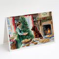 Irish Setter Christmas Cookies Greeting Cards Pack of 8 Blank Cards with Envelopes Whimsical A7 Size 5x7