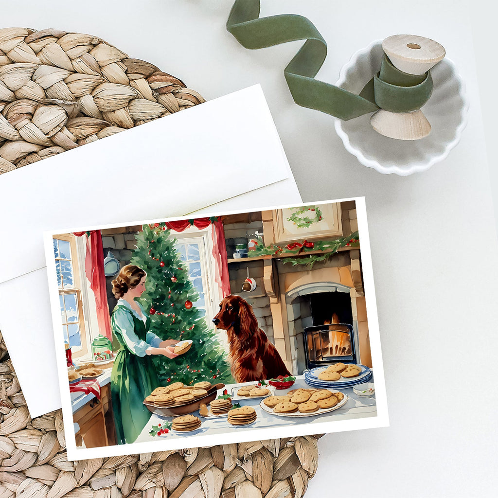 Irish Setter Christmas Cookies Greeting Cards Pack of 8 Blank Cards with Envelopes Whimsical A7 Size 5x7