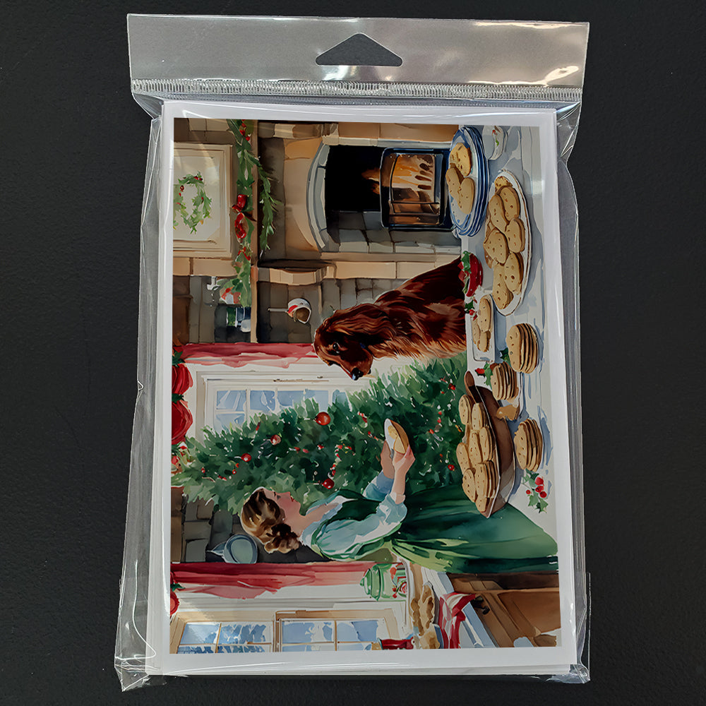Irish Setter Christmas Cookies Greeting Cards Pack of 8 Blank Cards with Envelopes Whimsical A7 Size 5x7
