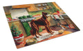 Irish Setter Christmas Cookies Cutting Board Tempered Glass Kitchen Cutting Surface, Heat Resistant Chopping, Non-Slip Feet, Food Prep & Serving