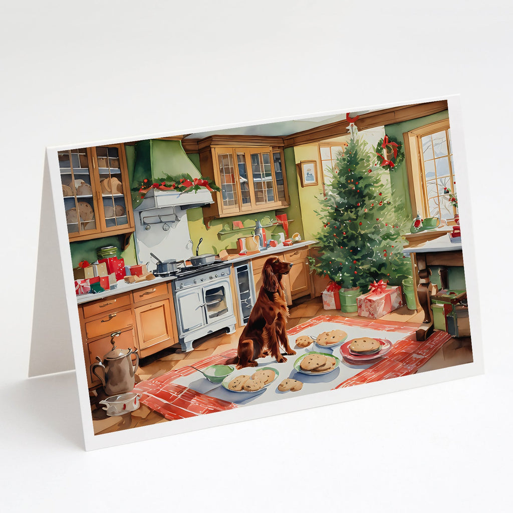 Irish Setter Christmas Cookies Greeting Cards Pack of 8 Blank Cards with Envelopes Whimsical A7 Size 5x7