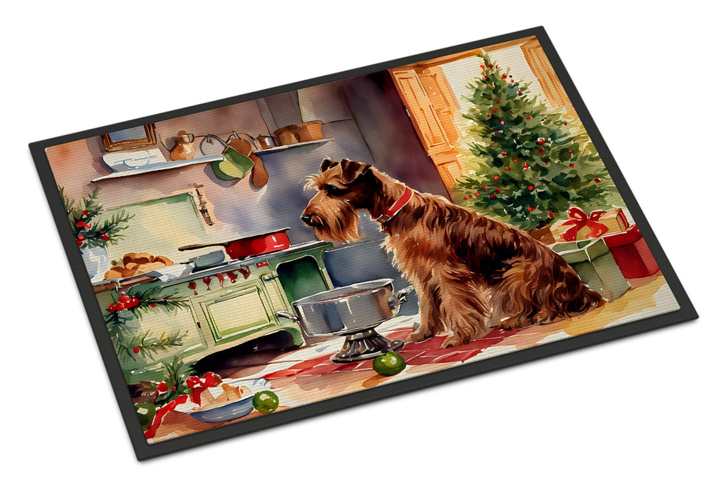 Irish Terrier Christmas Cookies Doormat Indoor Outdoor 24H X 36W Front Door Mat Rugs for Entryway, Non Slip Washable Low Pile,