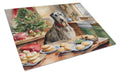 Irish Wolfhound Christmas Cookies Cutting Board Tempered Glass Kitchen Cutting Surface, Heat Resistant Chopping, Non-Slip Feet, Food Prep & Serving