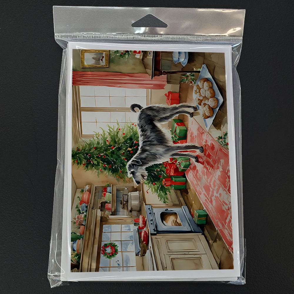 Irish Wolfhound Christmas Cookies Greeting Cards Pack of 8 Blank Cards with Envelopes Whimsical A7 Size 5x7
