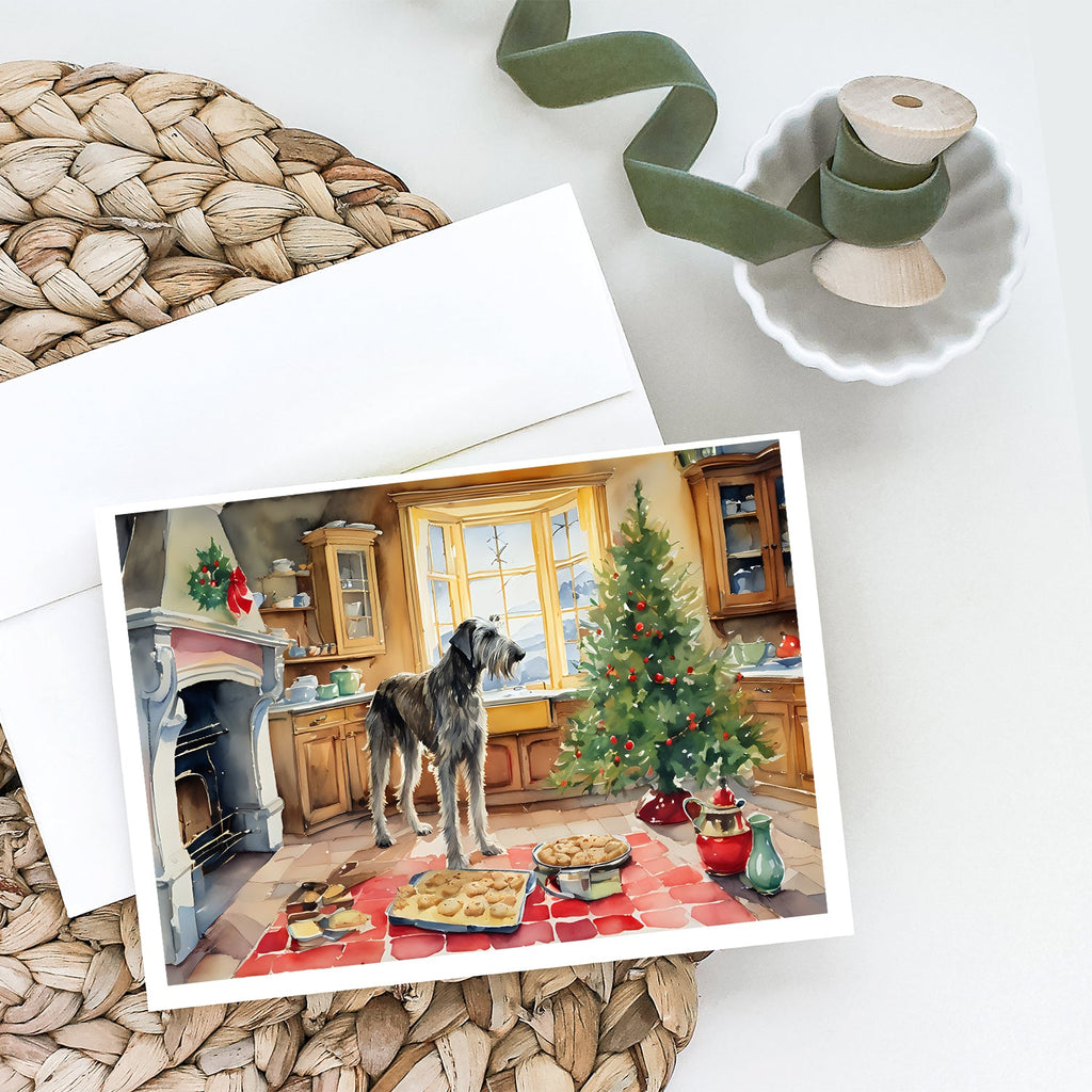 Irish Wolfhound Christmas Cookies Greeting Cards Pack of 8 Blank Cards with Envelopes Whimsical A7 Size 5x7