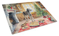 Irish Wolfhound Christmas Cookies Cutting Board Tempered Glass Kitchen Cutting Surface, Heat Resistant Chopping, Non-Slip Feet, Food Prep & Serving