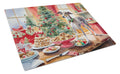 Italian Greyhound Christmas Cookies Cutting Board Tempered Glass Kitchen Cutting Surface, Heat Resistant Chopping, Non-Slip Feet, Food Prep & Serving