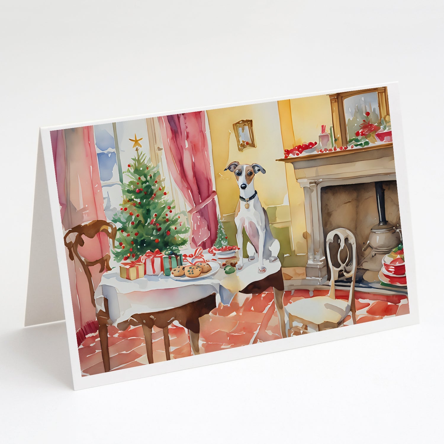 Italian Greyhound Christmas Cookies Greeting Cards Pack of 8 Blank Cards with Envelopes Whimsical A7 Size 5x7