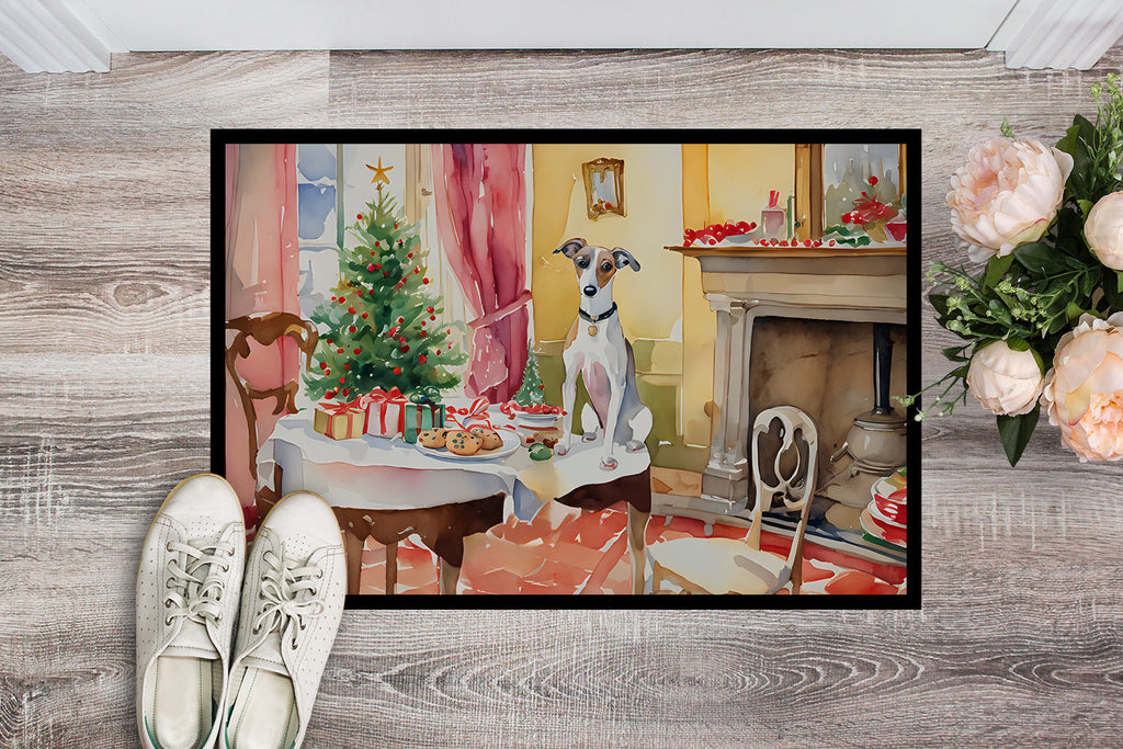 Italian Greyhound Christmas Cookies Doormat Indoor Outdoor 24H X 36W Front Door Mat Rugs for Entryway, Non Slip Washable Low Pile,