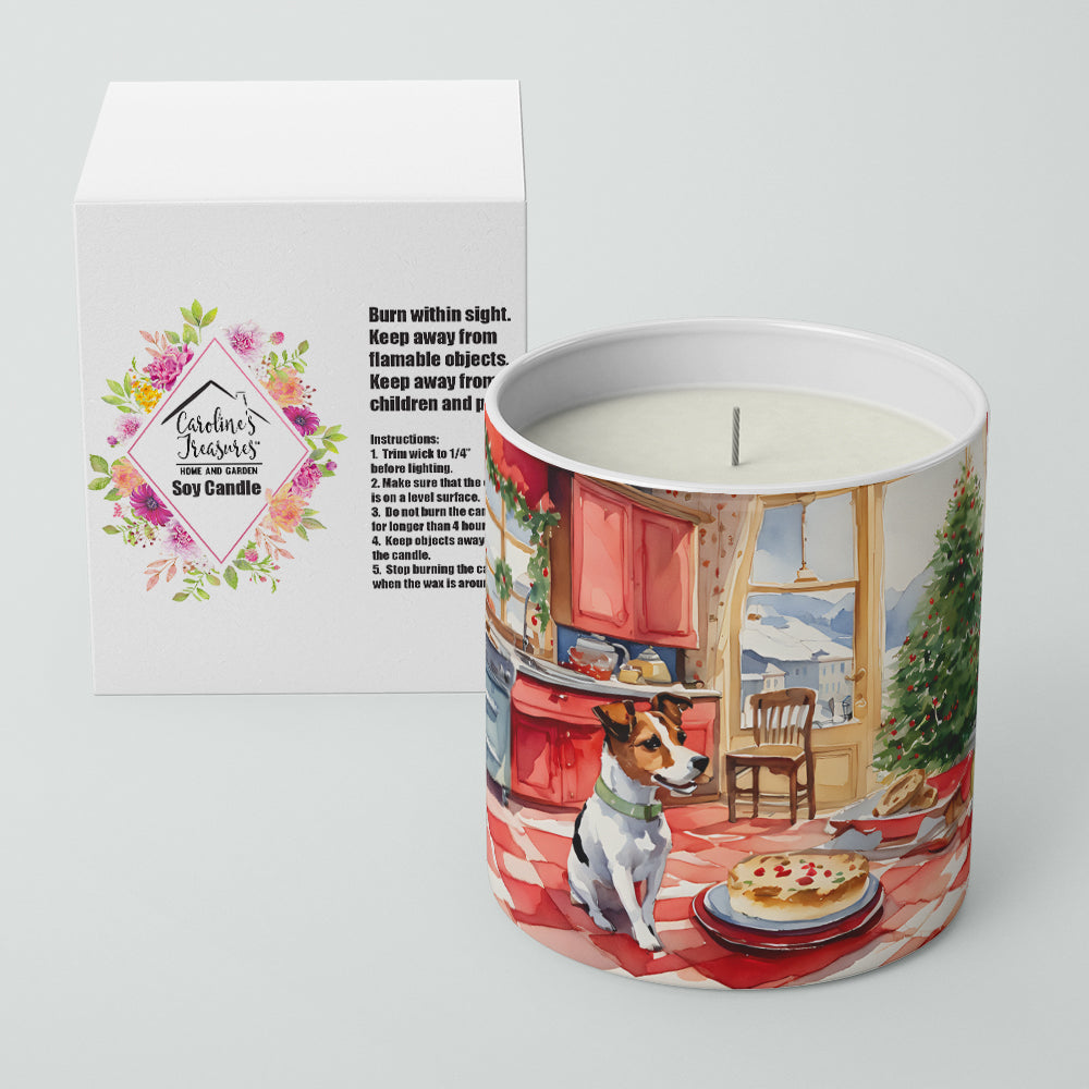 Jack Russell Terrier Christmas Cookies Decorative Soy Candle Nature Soy Wax Essential Oil Home Decor Ideal for Bedroom Kitchen Bath Office Gift, 10 oz
