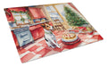 Jack Russell Terrier Christmas Cookies Cutting Board Tempered Glass Kitchen Cutting Surface, Heat Resistant Chopping, Non-Slip Feet, Food Prep & Serving