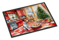 Jack Russell Terrier Christmas Cookies Doormat Indoor Outdoor 18H X 27W Front Door Mat Rugs for Entryway, Non Slip Washable