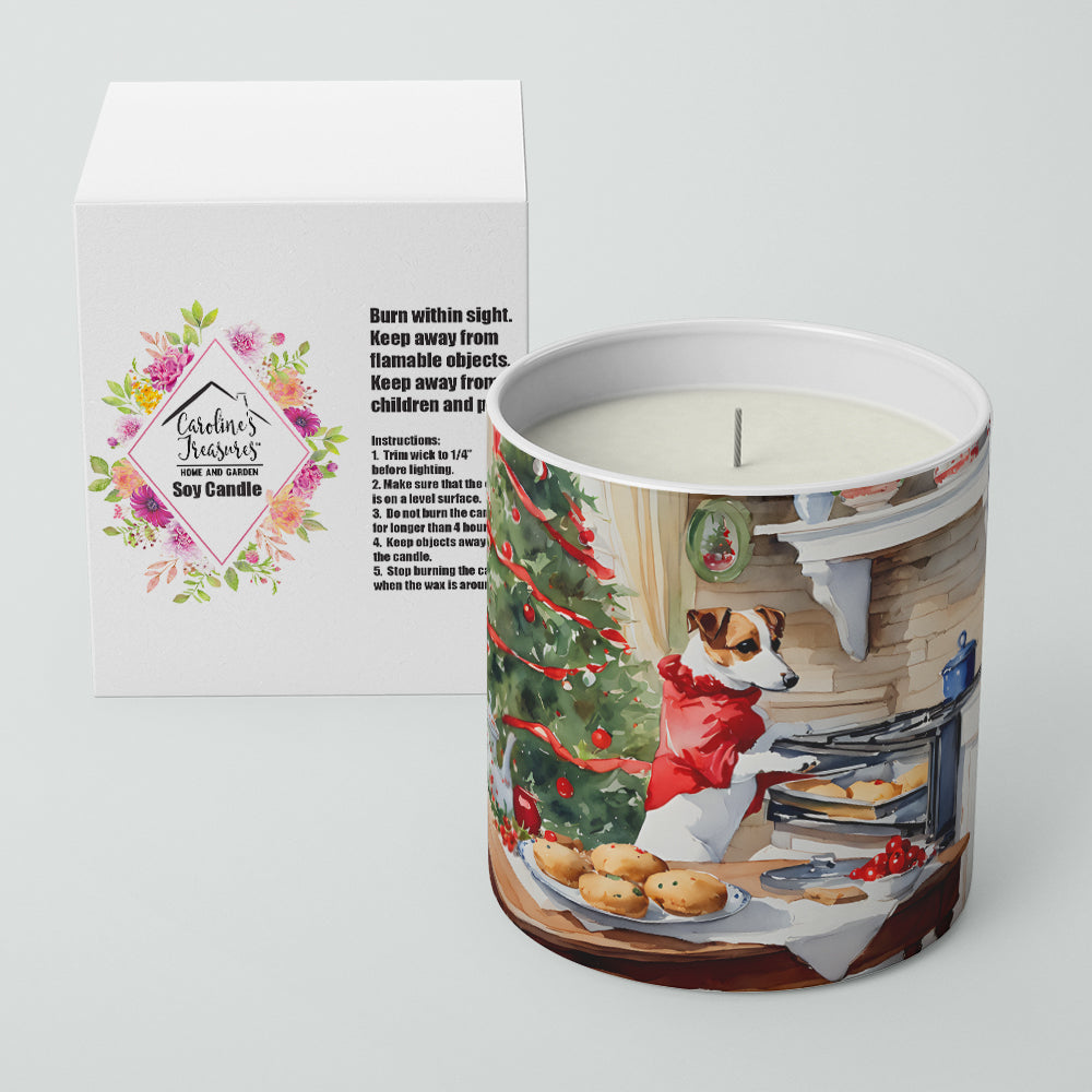 Jack Russell Terrier Christmas Cookies Decorative Soy Candle Nature Soy Wax Essential Oil Home Decor Ideal for Bedroom Kitchen Bath Office Gift, 10 oz