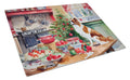Japanese Chin Christmas Cookies Cutting Board Tempered Glass Kitchen Cutting Surface, Heat Resistant Chopping, Non-Slip Feet, Food Prep & Serving