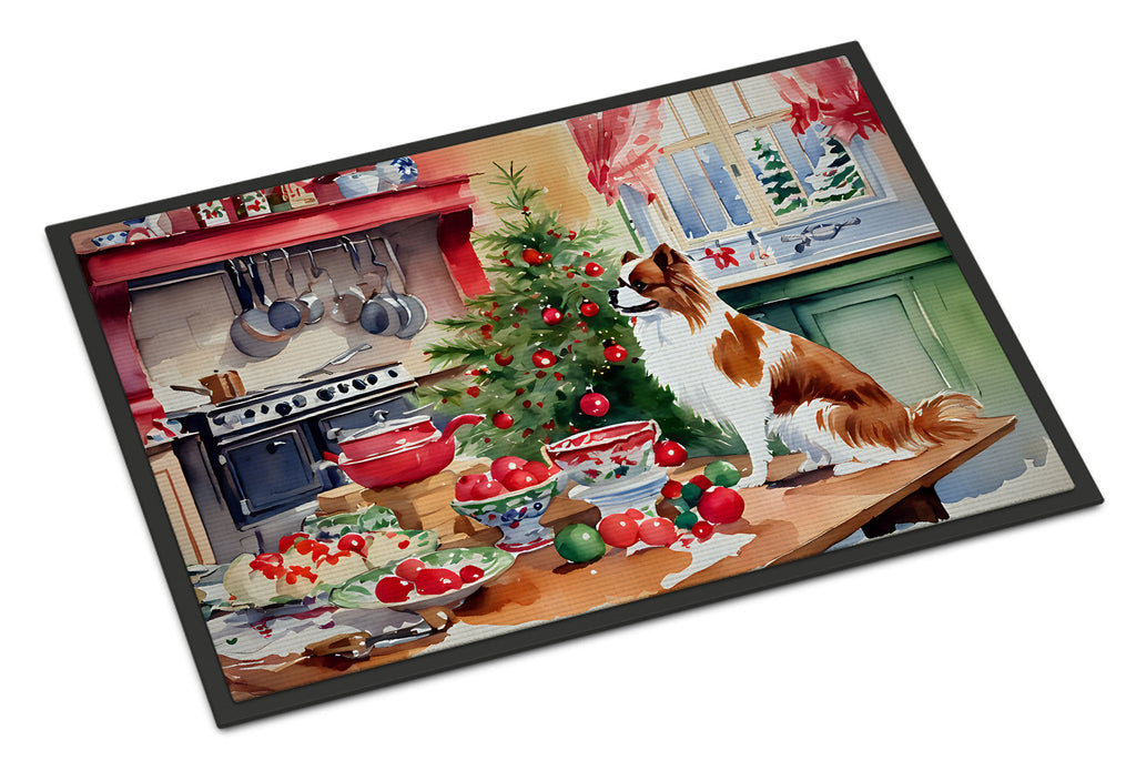 Japanese Chin Christmas Cookies Doormat Indoor Outdoor 18H X 27W Front Door Mat Rugs for Entryway, Non Slip Washable