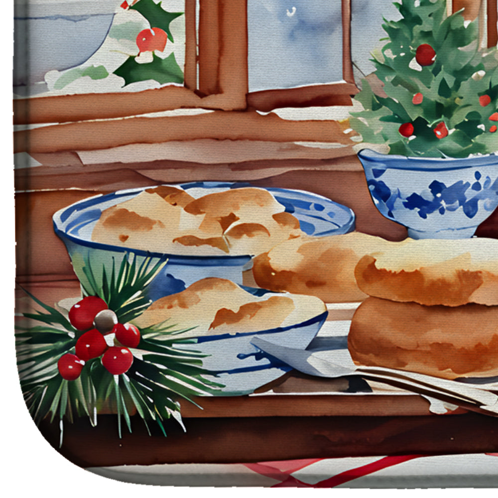 Japanese Chin Christmas Cookies Dish Drying Mat Absorbent Dish Drying Mat Pad for Kitchen Counter Dish Drainer Mat for Countertop, 14 x 21", Multicolor