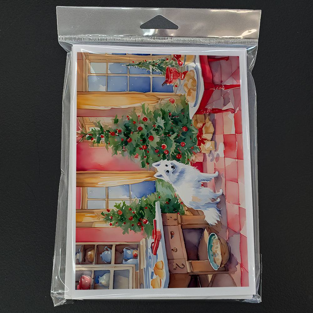 Japanese Spitz Christmas Cookies Greeting Cards Pack of 8 Blank Cards with Envelopes Whimsical A7 Size 5x7