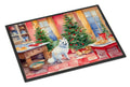 Japanese Spitz Christmas Cookies Doormat Indoor Outdoor 18H X 27W Front Door Mat Rugs for Entryway, Non Slip Washable