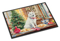 Japanese Spitz Christmas Cookies Doormat Indoor Outdoor 24H X 36W Front Door Mat Rugs for Entryway, Non Slip Washable Low Pile,