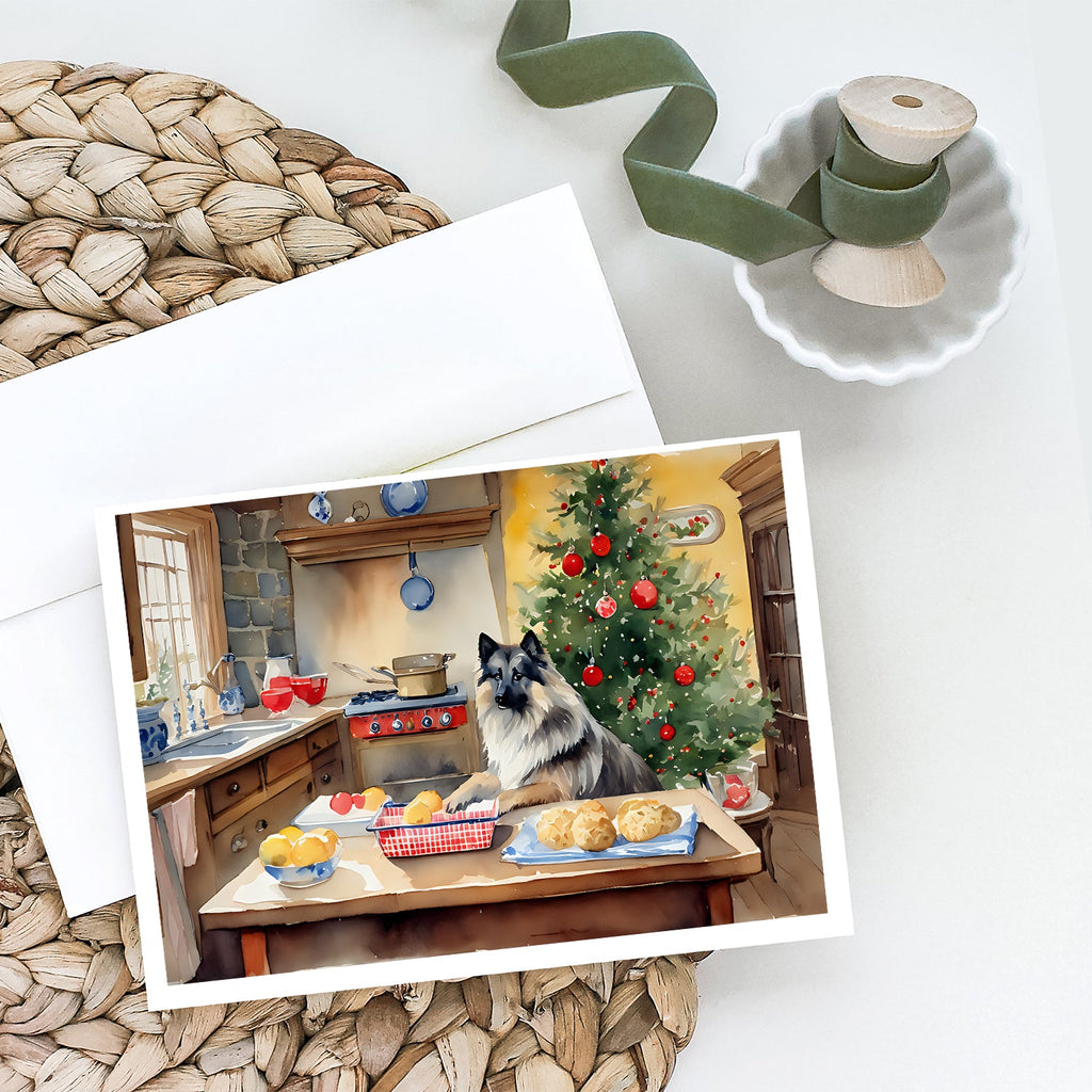 Keeshond Christmas Cookies Greeting Cards Pack of 8 Blank Cards with Envelopes Whimsical A7 Size 5x7