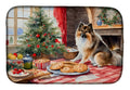 Keeshond Christmas Cookies Dish Drying Mat Absorbent Dish Drying Mat Pad for Kitchen Counter Dish Drainer Mat for Countertop, 14 x 21", Multicolor
