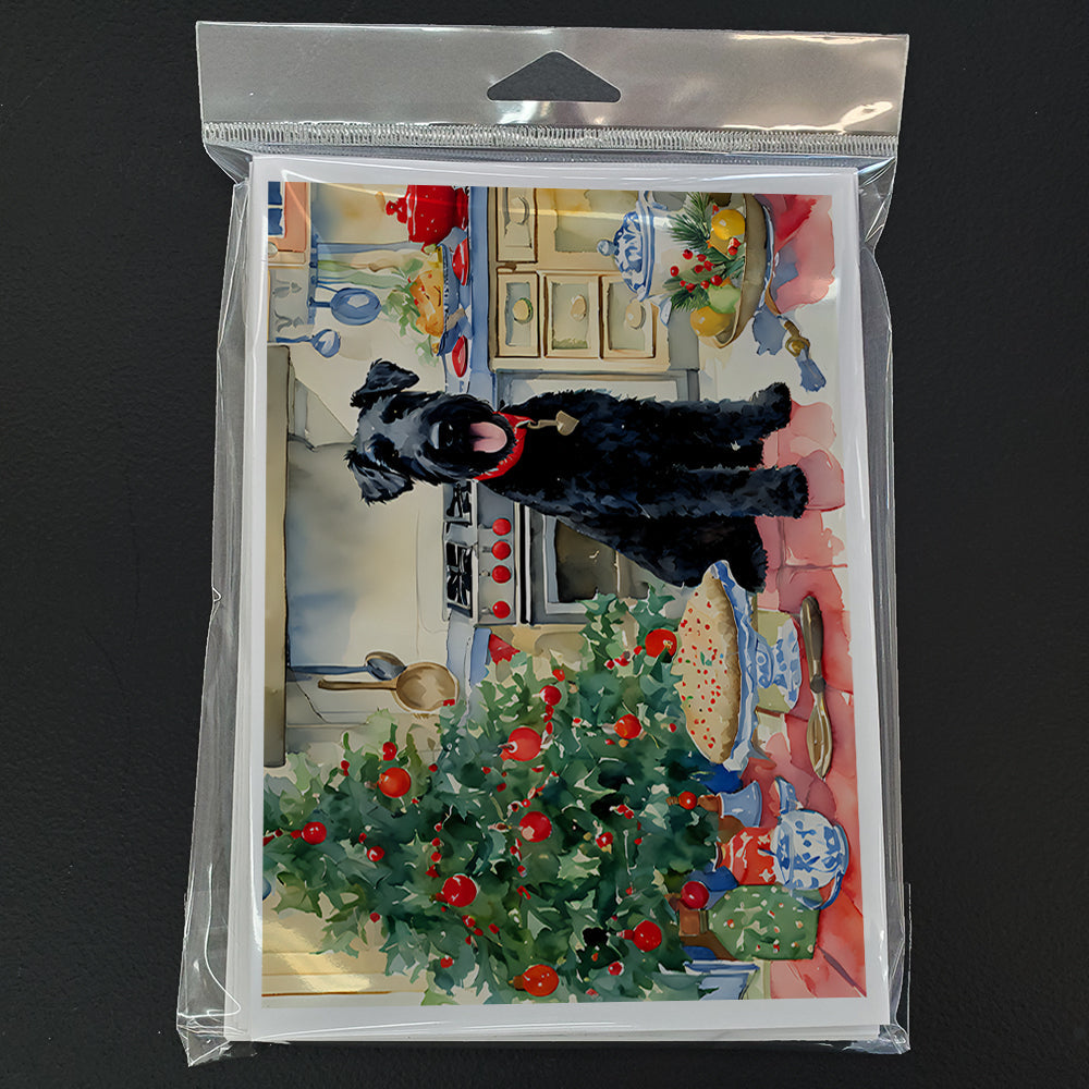 Kerry Blue Terrier Christmas Cookies Greeting Cards Pack of 8 Blank Cards with Envelopes Whimsical A7 Size 5x7