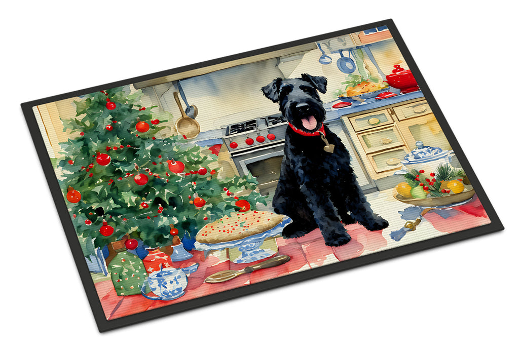 Kerry Blue Terrier Christmas Cookies Doormat Indoor Outdoor 24H X 36W Front Door Mat Rugs for Entryway, Non Slip Washable Low Pile,