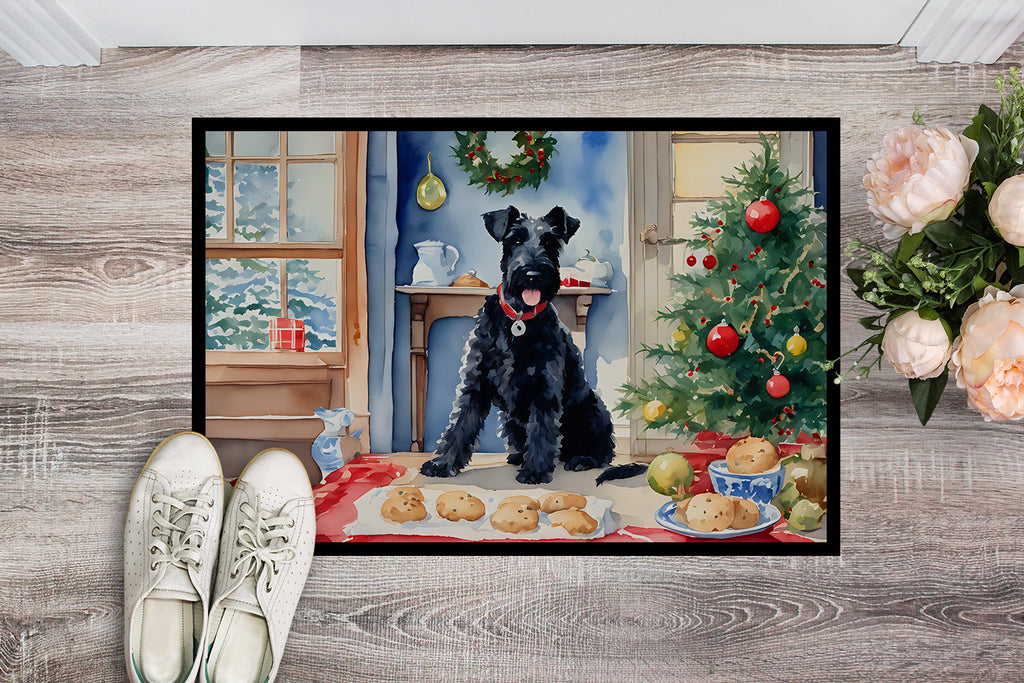 Kerry Blue Terrier Christmas Cookies Doormat Indoor Outdoor 24H X 36W Front Door Mat Rugs for Entryway, Non Slip Washable Low Pile,