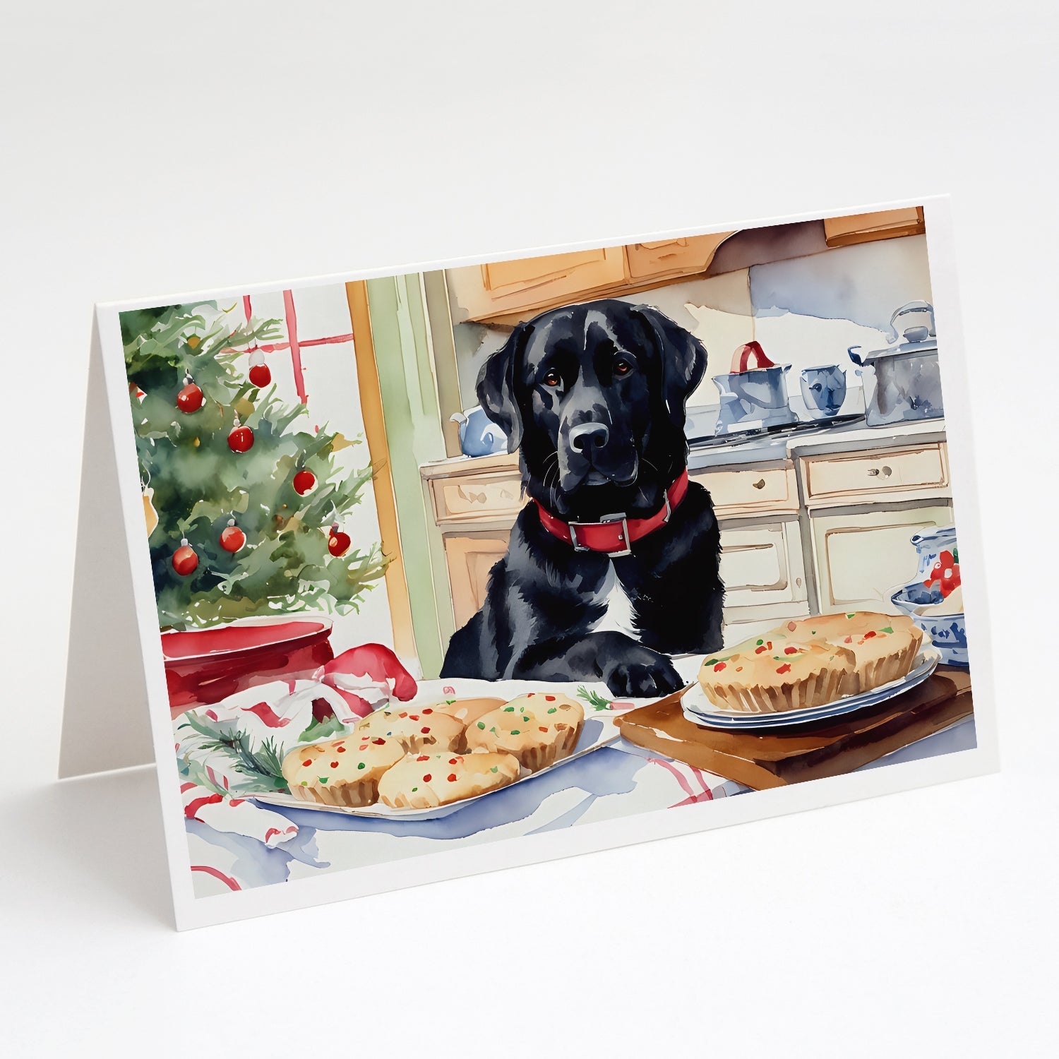 Labrador Retriever Christmas Cookies Greeting Cards Pack of 8 Blank Cards with Envelopes Whimsical A7 Size 5x7