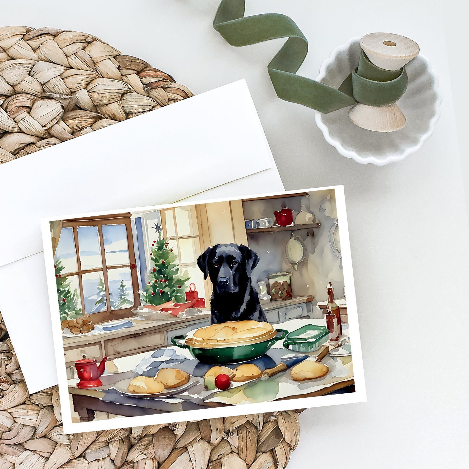 Labrador Retriever Christmas Cookies Greeting Cards Pack of 8 Blank Cards with Envelopes Whimsical A7 Size 5x7