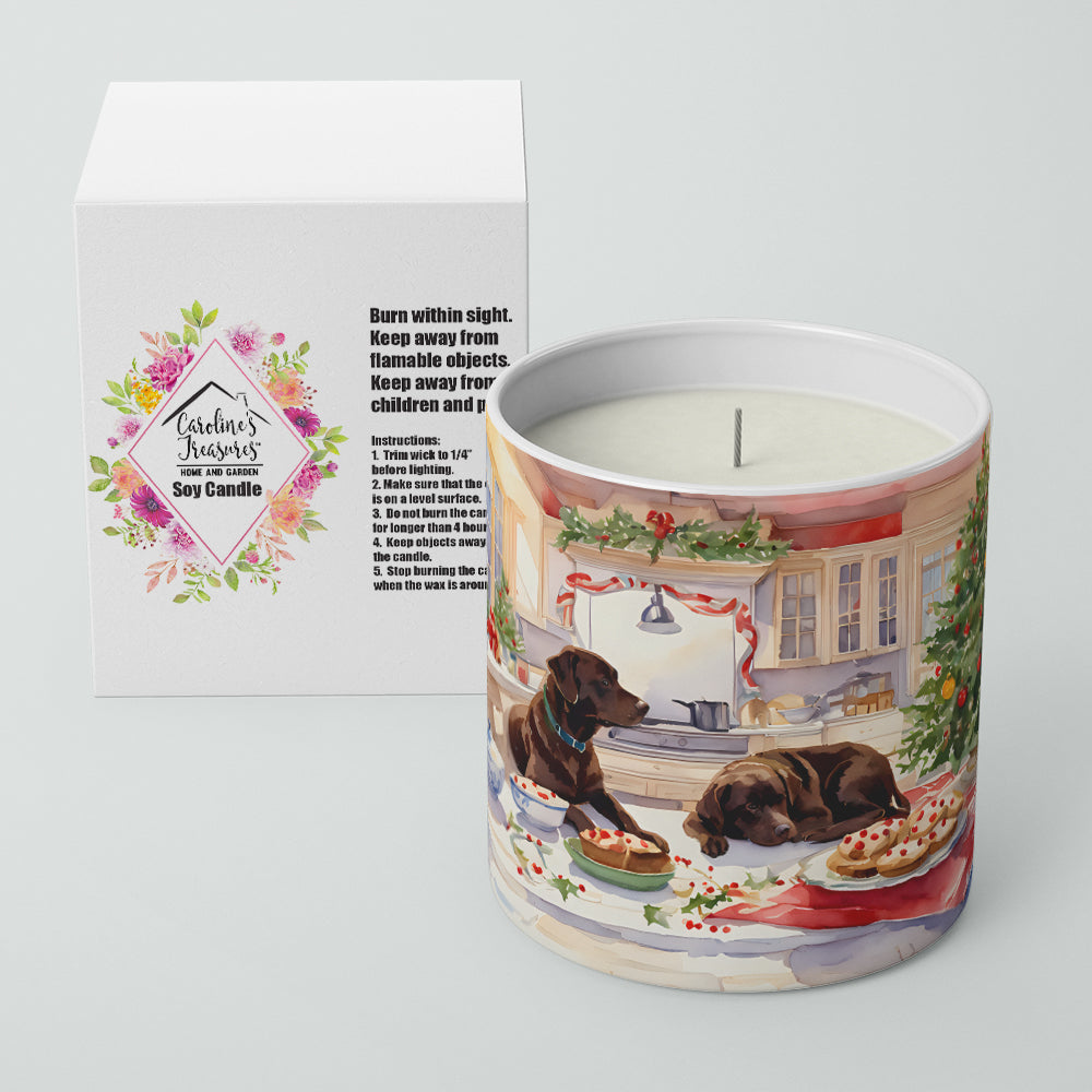 Labrador Retriever Christmas Cookies Decorative Soy Candle Nature Soy Wax Essential Oil Home Decor Ideal for Bedroom Kitchen Bath Office Gift, 10 oz