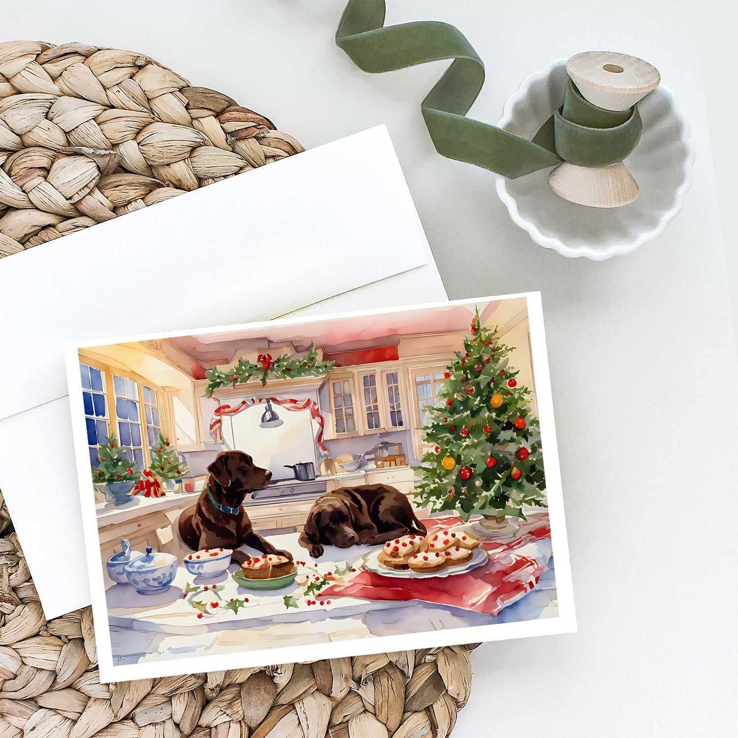 Labrador Retriever Christmas Cookies Greeting Cards Pack of 8 Blank Cards with Envelopes Whimsical A7 Size 5x7