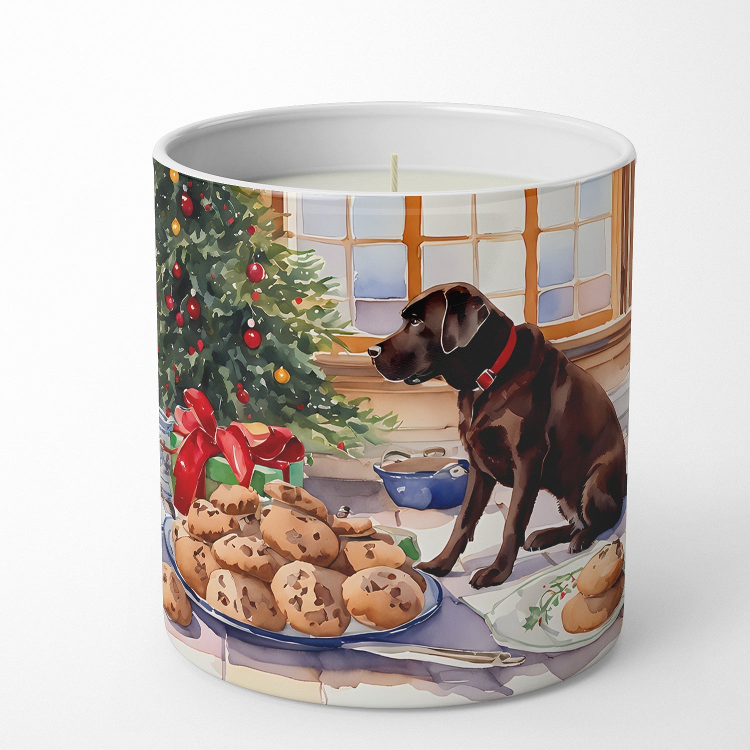 Labrador Retriever Christmas Cookies Decorative Soy Candle Nature Soy Wax Essential Oil Home Decor Ideal for Bedroom Kitchen Bath Office Gift, 10 oz