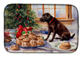 Labrador Retriever Christmas Cookies Dish Drying Mat Absorbent Dish Drying Mat Pad for Kitchen Counter Dish Drainer Mat for Countertop, 14 x 21", Multicolor