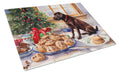 Labrador Retriever Christmas Cookies Cutting Board Tempered Glass Kitchen Cutting Surface, Heat Resistant Chopping, Non-Slip Feet, Food Prep & Serving