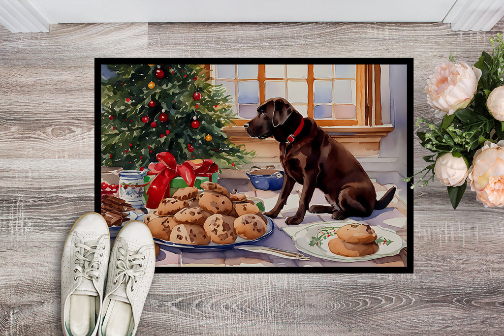 Labrador Retriever Christmas Cookies Doormat Indoor Outdoor 18H X 27W Front Door Mat Rugs for Entryway, Non Slip Washable